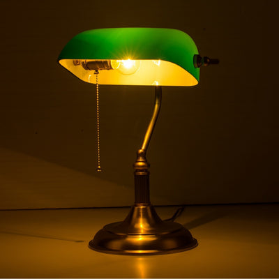 Office Green Glass Table Lamp Homestay Lamp