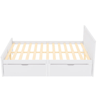 Pine Frame Bed With Drawers