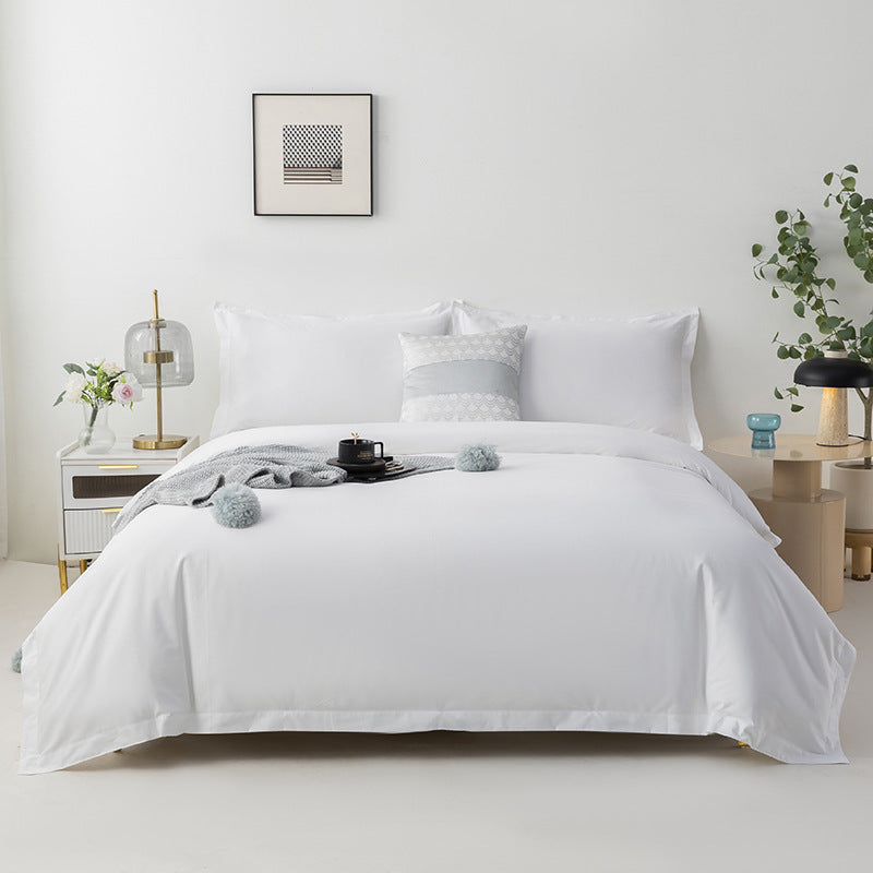 Hotel Cloth Product Bed Pure White Four-piece Set Bed Sheet