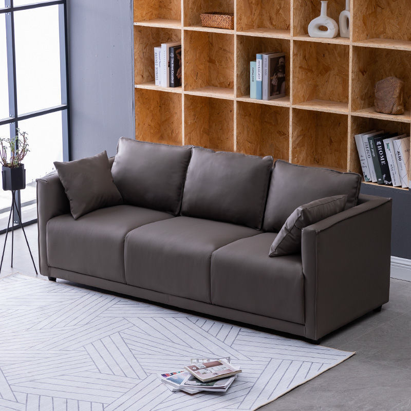 Household Fashion Simple Solid Color PU Sofa