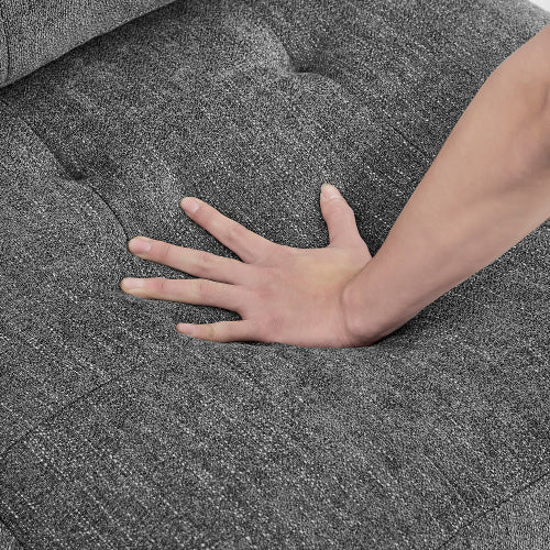 Ottoman Sofa For Modular Sectional, Grey Chenille