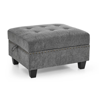 Ottoman Sofa For Modular Sectional, Grey Chenille